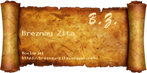 Breznay Zita névjegykártya